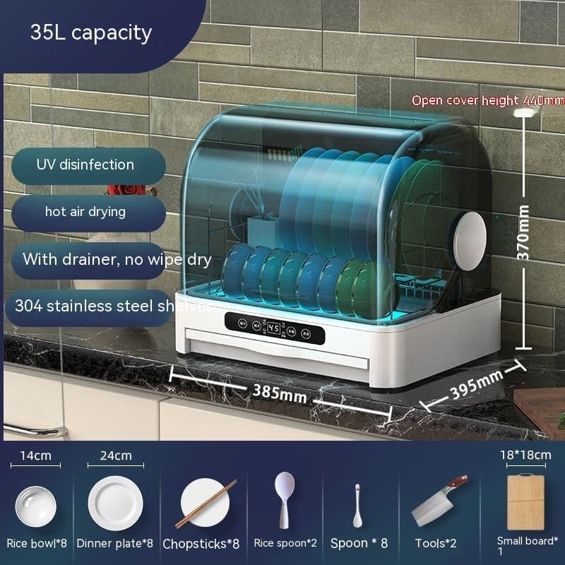 image-Mini Desktop Kitchen Disinfection Dryer - 360° Constant Temp