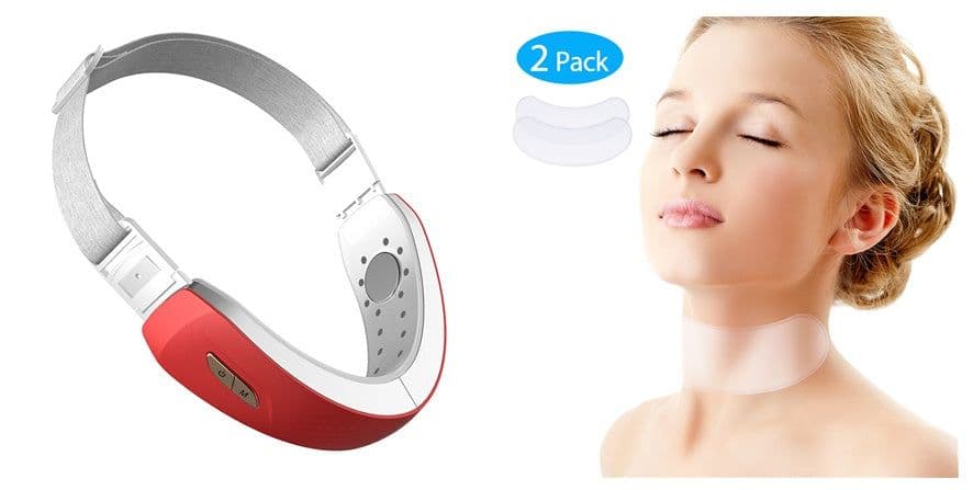 image-LED Photon Therapy V-shaped Slimming Facial Micro-current Electric Vibration Lifting Massager