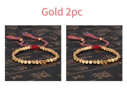 image-Handmade Tibetan Buddhist Bracelets On Hand Braided Copper Beads Lucky Rope Bracelet & Bangles For Women Men