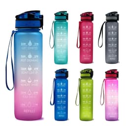 image-Plastic bottle frosted gradient bouncing cup water bottle sports bottle space cup travel cup
