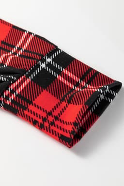 image-Red Festive Plaid Print Round Neck Long Sleeve and Pants 2 Piece Lounge Set