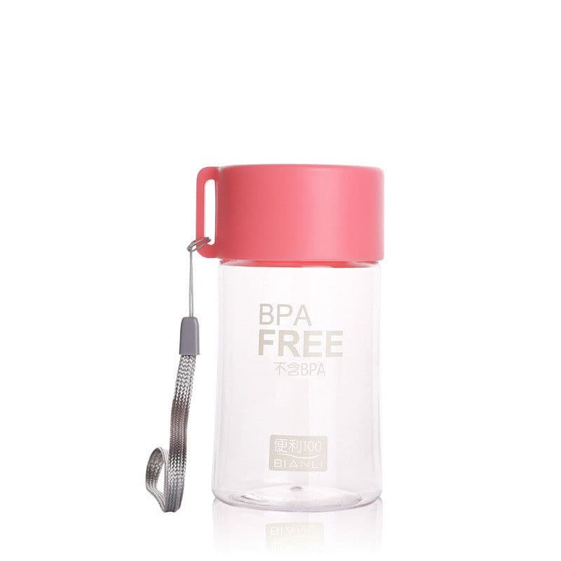 image-Mini Plastic Cup Water Cup Cute Portable Accompanying Cup With Rope