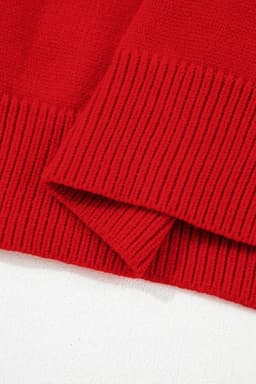 image-Red Snowflake Christmas Turtleneck Sweater