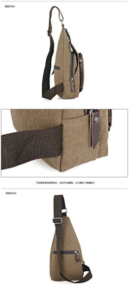 image-Factory direct Korean casual men's chest bag sports canvas men's bag small bag multi-function outdoor small bag tide