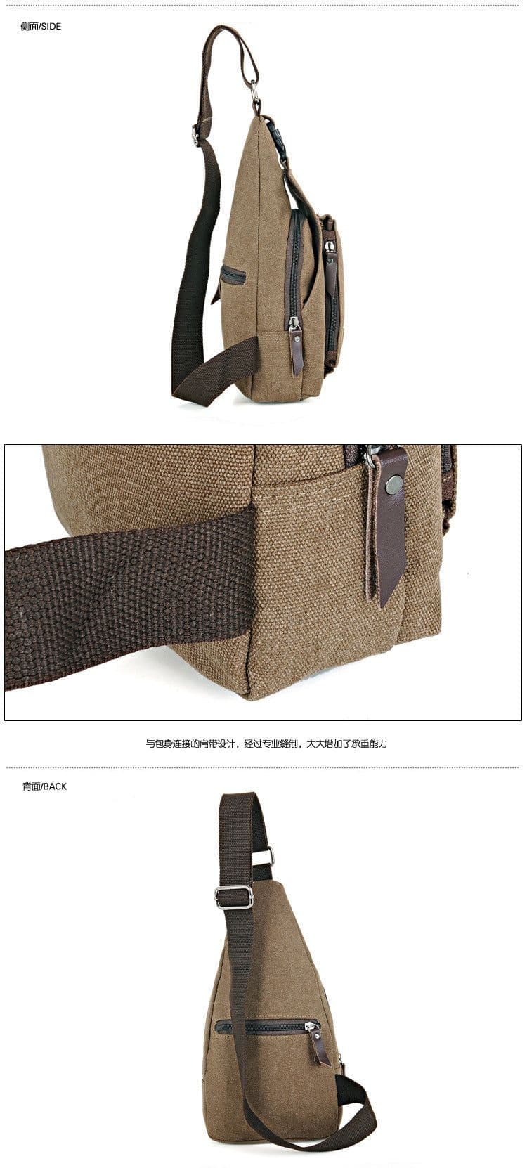 image-Factory direct Korean casual men's chest bag sports canvas men's bag small bag multi-function outdoor small bag tide
