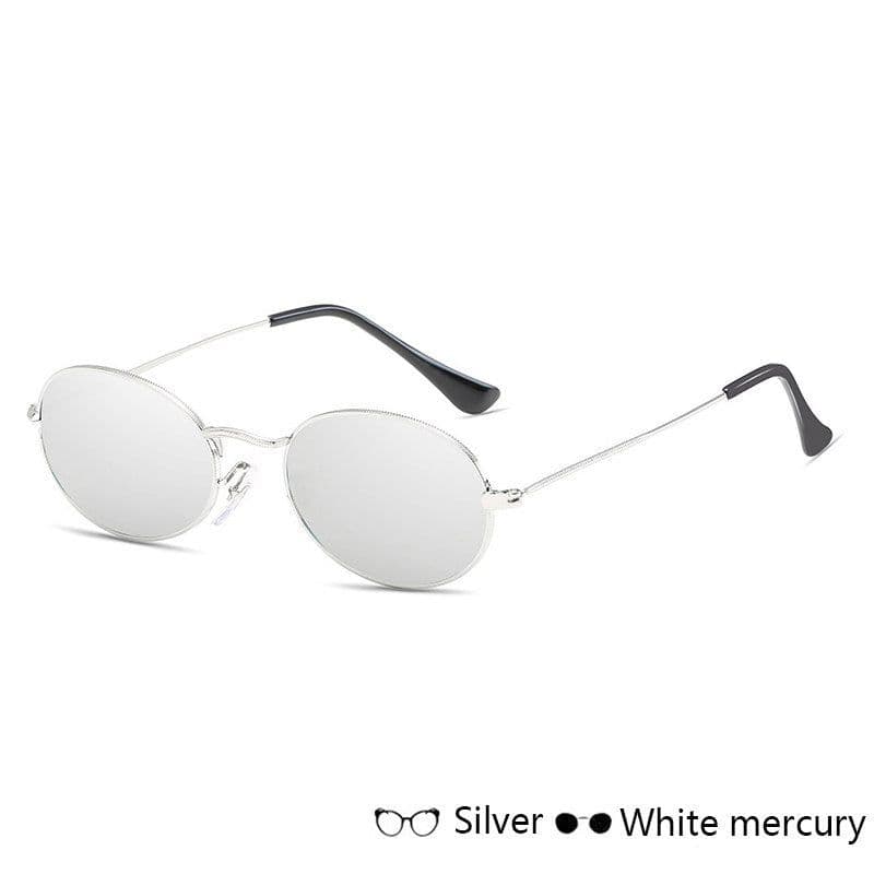 image-Fashion Women Sunglasses Famous Oval Sun Glasses Luxury Brand Metal Round Frames Black Small Cheap Eyewear