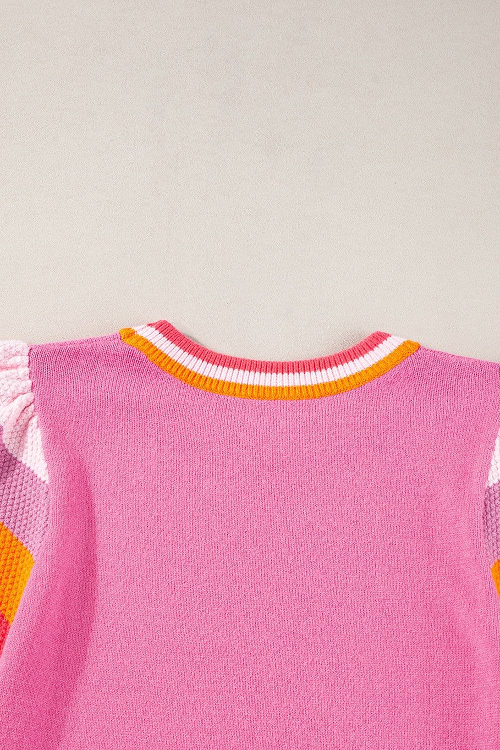 image-Turquoise Flutter Sleeve Knit Sweater