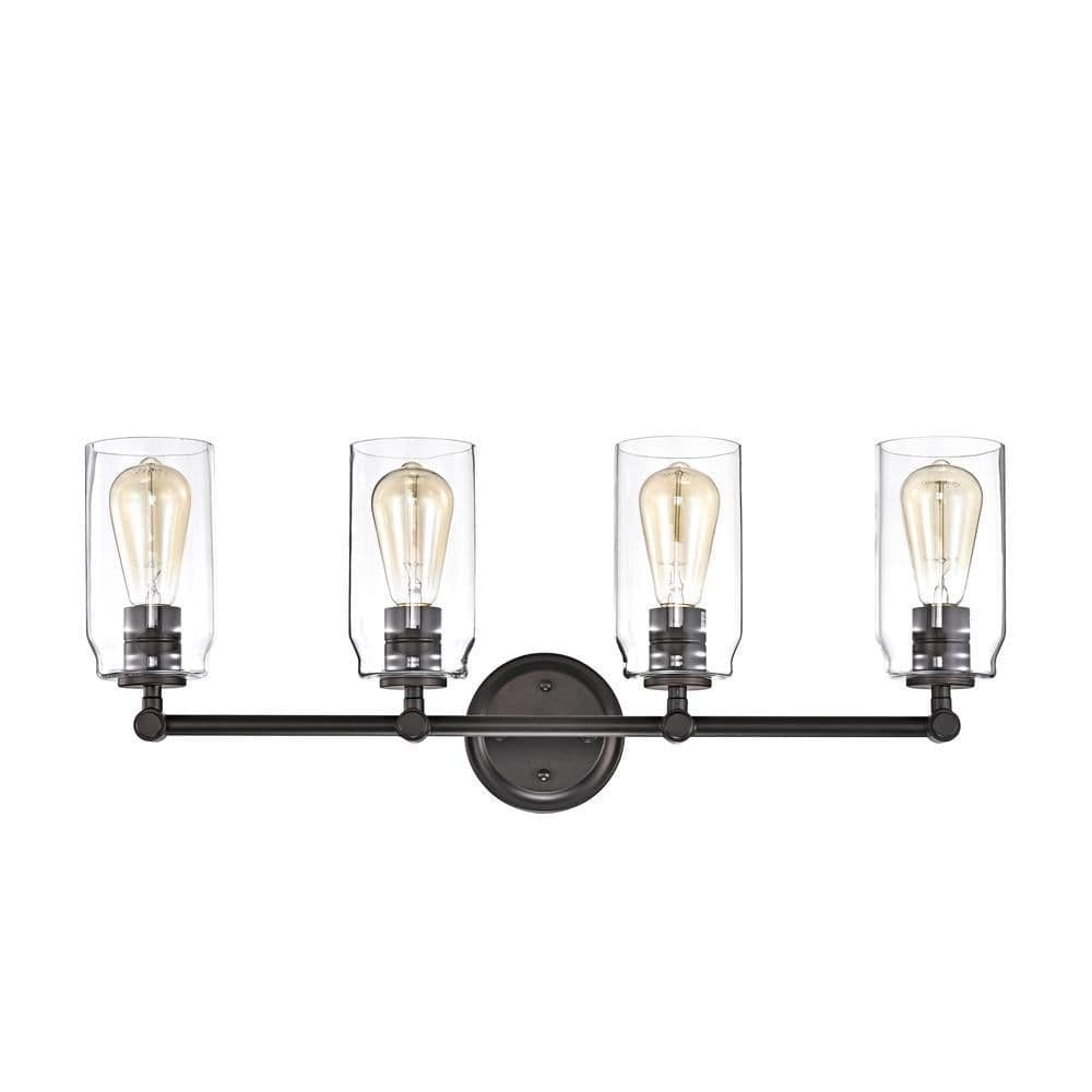 image-CHLOE Lighting JOYCE Contemporary 4 Light Rubbed Bronze Bath Vanity Fixture 28" Width