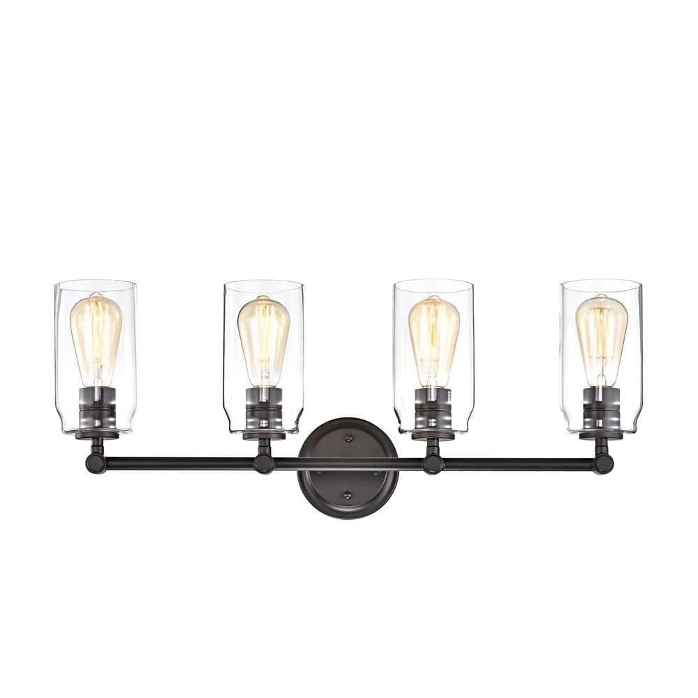 image-CHLOE Lighting JOYCE Contemporary 4 Light Rubbed Bronze Bath Vanity Fixture 28" Width