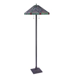 image-CHLOE Lighting INNES Tiffany-style Blackish Bronze 2 Light Victorian Floor Lamp 18" Shade
