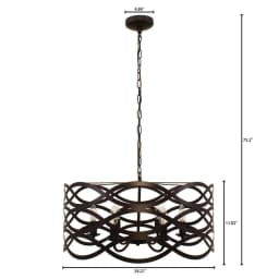 image-CAPELLA Transitional 6 Light Oil Rubbed Bronze Ceiling Pendant 24" Wide