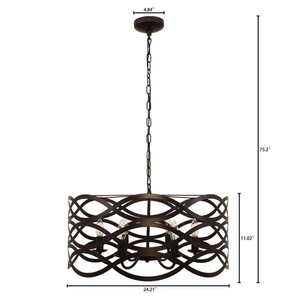 image-CAPELLA Transitional 6 Light Oil Rubbed Bronze Ceiling Pendant 24" Wide