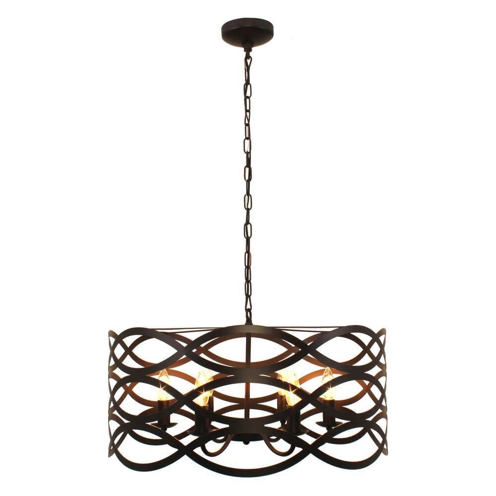 image-CAPELLA Transitional 6 Light Oil Rubbed Bronze Ceiling Pendant 24" Wide