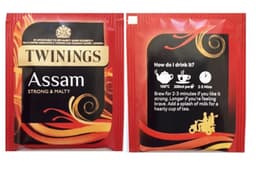 image-Twinings Assam Strong Black Tea Individually Wrapped Enveloped Bags Sachets Cup