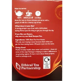 image-Twinings Assam Strong Black Tea Individually Wrapped Enveloped Bags Sachets Cup