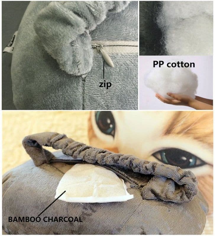 image-3D Animal Charcoal Car Pillow