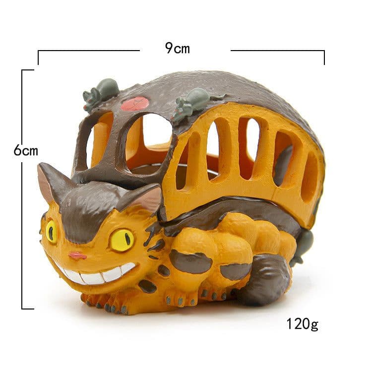 image-Cartoon Resin Cat Collecting Fruit - Blue Jicha Design