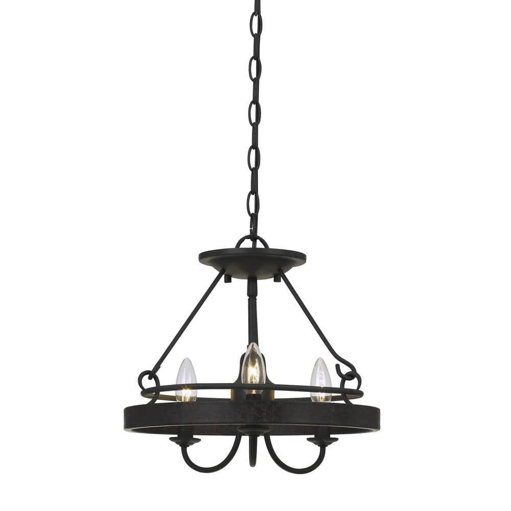 image-60W X 3 Helena Metal 2 In 1 Pendant/Semi Flush Mount Fixture