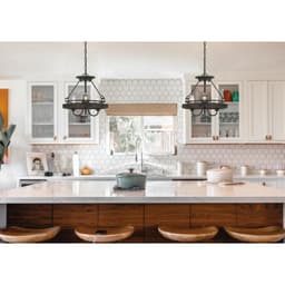 image-60W X 3 Helena Metal 2 In 1 Pendant/Semi Flush Mount Fixture