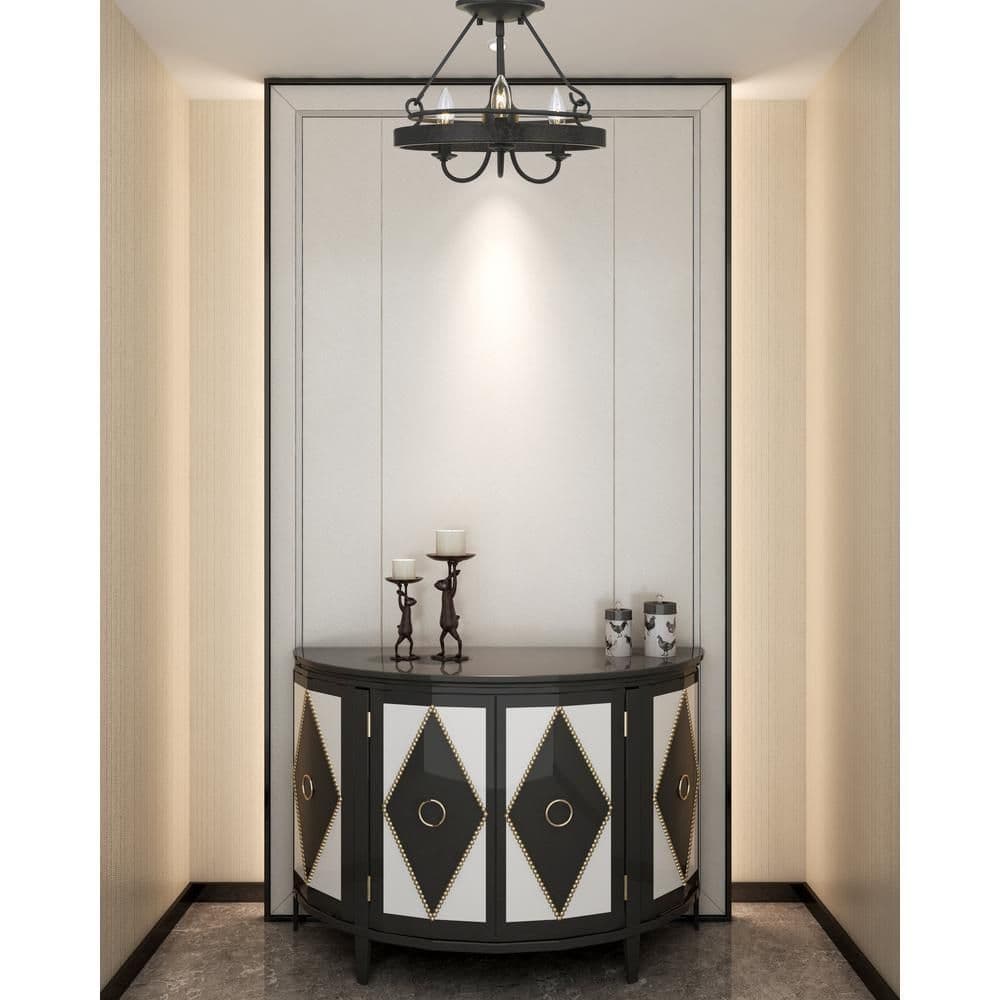 image-60W X 3 Helena Metal 2 In 1 Pendant/Semi Flush Mount Fixture