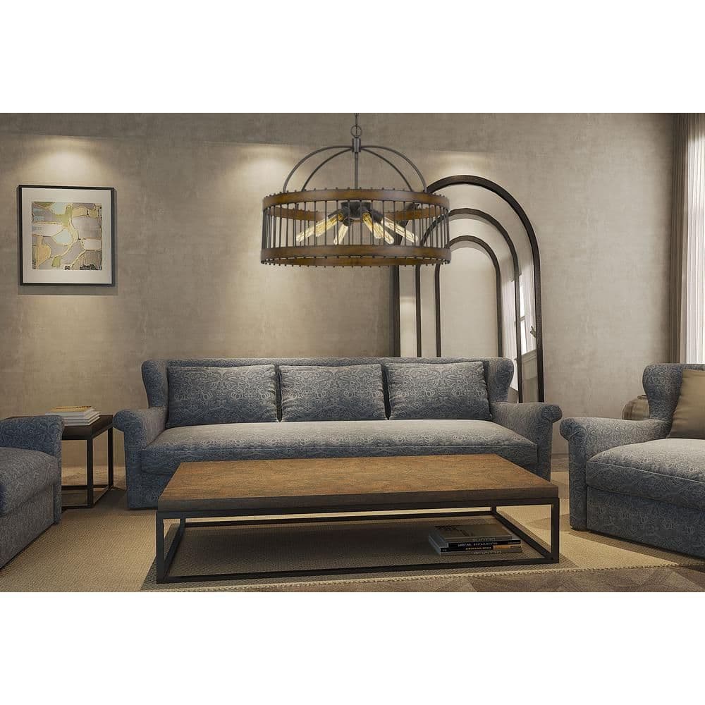 image-Cantania 60W X 6 Metal Pendant Fixture (Edison Bulbs Not Included)