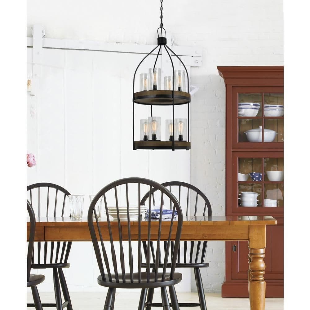 image-60W X 8 Chardon Metal/Wood Fixture(Edison Bulbs Not Included)