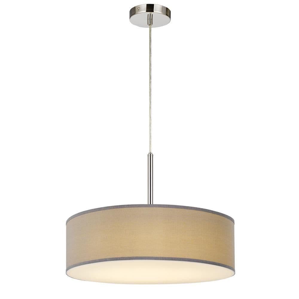image-Led 18W Dimmable Pendant With Diffuser And Hardback Fabric Shade