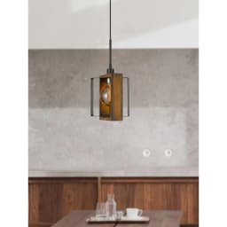 image-60W Agrigento pine wood/metal mini pendant fixture (Edison bulb INCLUDED)