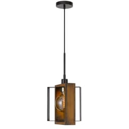 image-60W Agrigento pine wood/metal mini pendant fixture (Edison bulb INCLUDED)