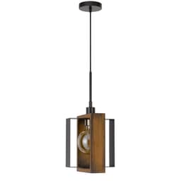 image-60W Agrigento pine wood/metal mini pendant fixture (Edison bulb INCLUDED)