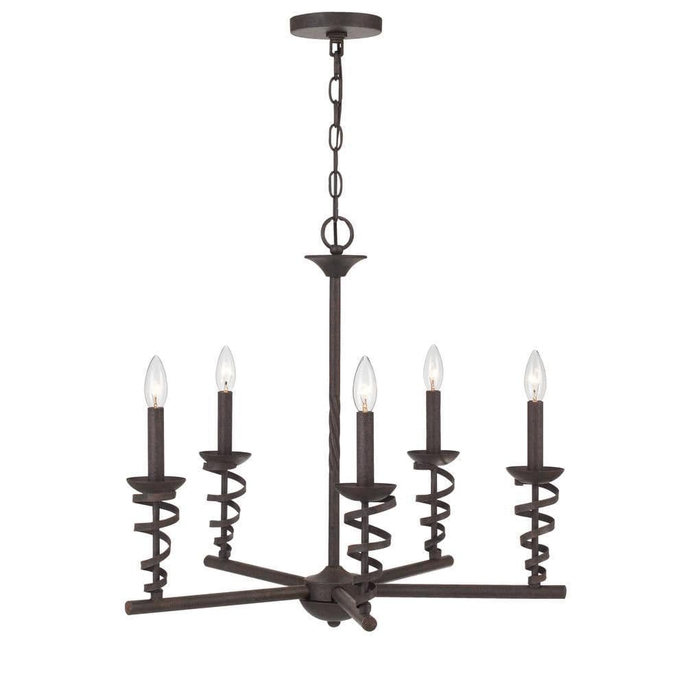 image-60W x 5 Forbach metal chandelier (Edison Bulbs are included)