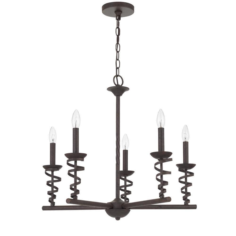 image-60W x 5 Forbach metal chandelier (Edison Bulbs are included)