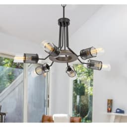 image-60W x 6 Savona pine wood/metal chandelier