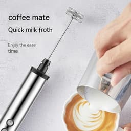 image-Handheld Wireless Milk Frother and Egg Beater - 3-Head Stainless Steel