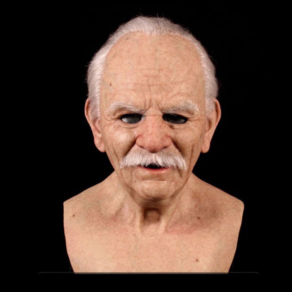 image-Old man mask white hair white beard headgear halloween