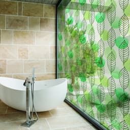 image-Leaf Window Privacy Glass Film - Frosted Etched Decorative Sticker For Covering Door