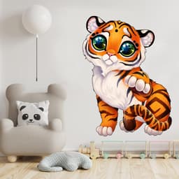 image-Cute Tiger Wall Sticker - Baby Kid Toddler Little Animal Decoration Decal