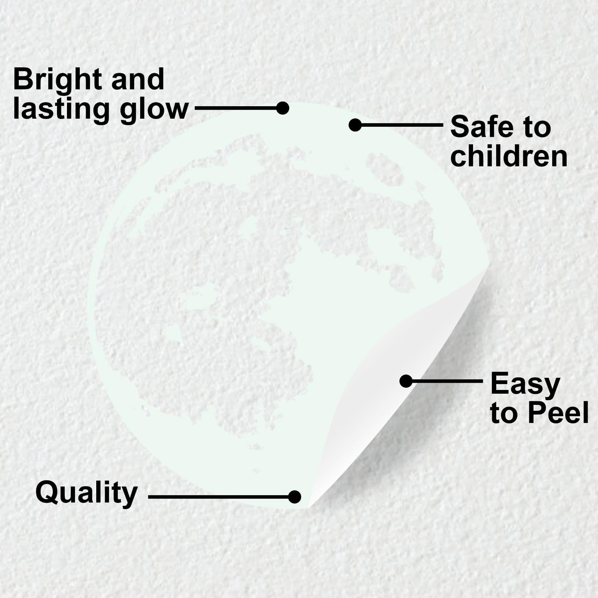 image-Glow In The Dark Moon Wall Sticker - Glowing Ceiling Decal For Kid Room Bedroom The Light Decor