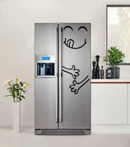 image-Kitchen Fridge Door Vinyl Cute Sticker - The Funny Die Cut Set Art Food Refrigerator Freezer Decal