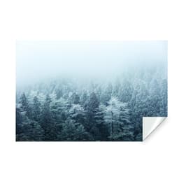 image-Foggy Forest Wallpaper Sticker Mural - Mountain Tree Fog Removable Wall Paper Art Decal