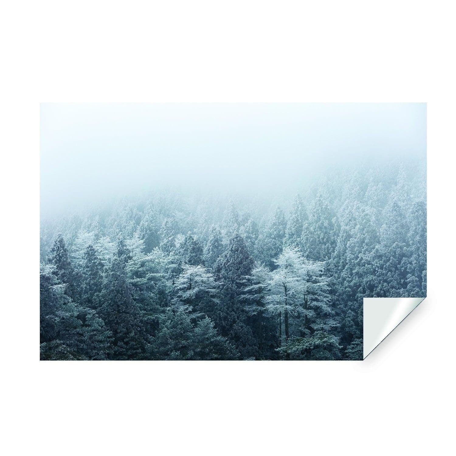 image-Foggy Forest Wallpaper Sticker Mural - Mountain Tree Fog Removable Wall Paper Art Decal