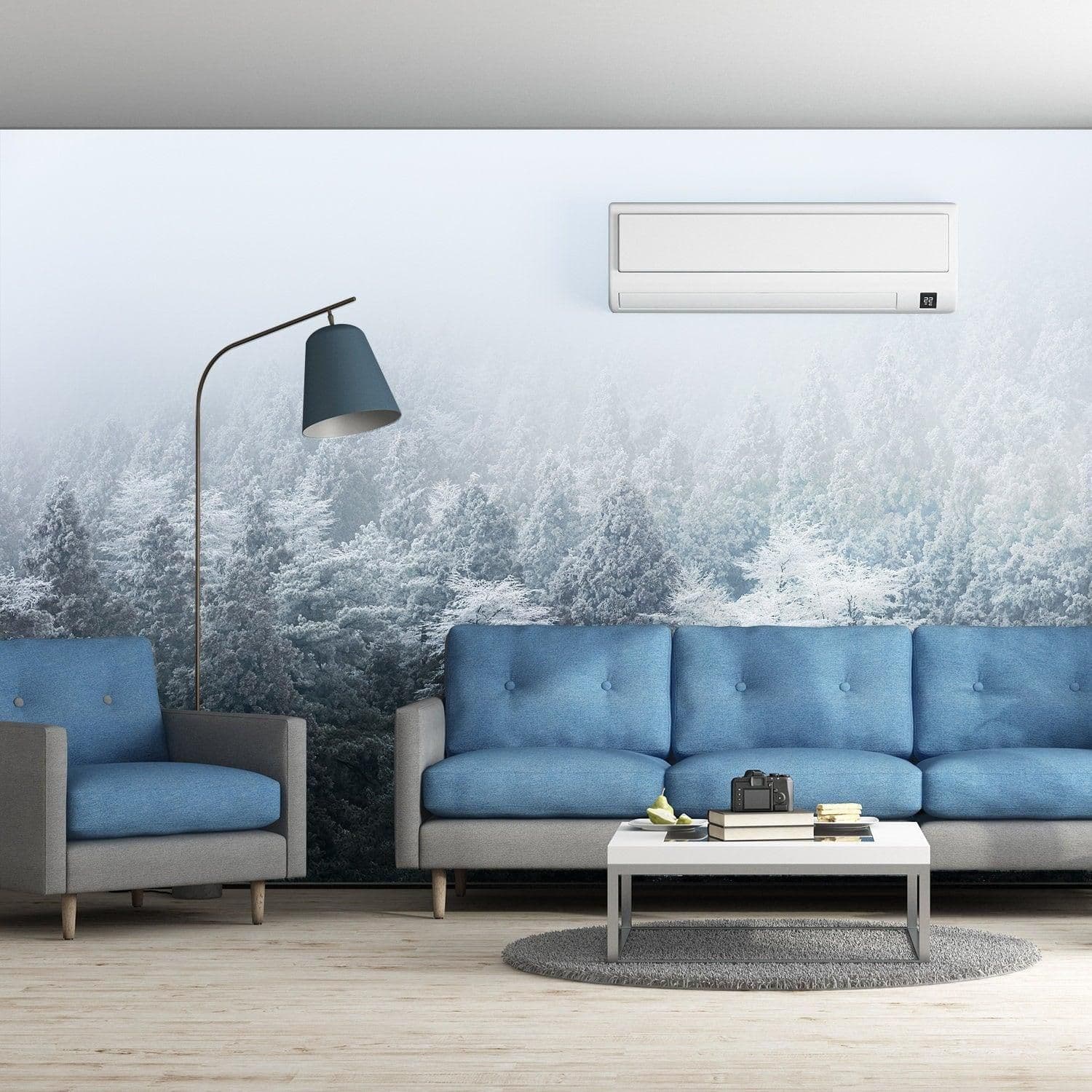 image-Foggy Forest Wallpaper Sticker Mural - Mountain Tree Fog Removable Wall Paper Art Decal