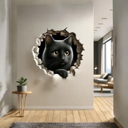 image-3D Dog Art Wall Sticker - Cracked Illusion Vinyl Decor