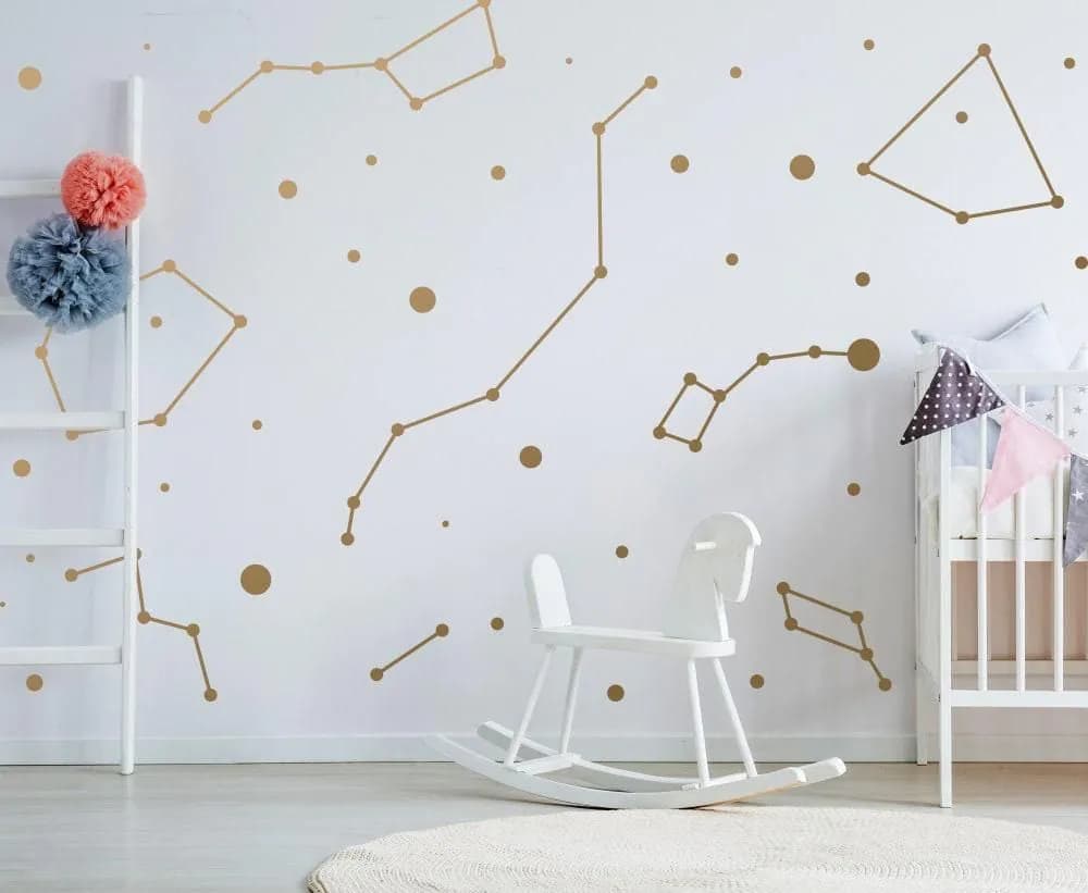 image-Constellation Stickers Zodiac Wallpaper Sticker - Star Stickers For Wall - 79 x 79 inches (200 x 200 cm))