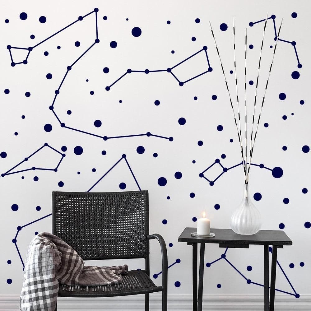 image-Constellation Stickers Zodiac Wallpaper Sticker - Star Stickers For Wall - 79 x 79 inches (200 x 200 cm))