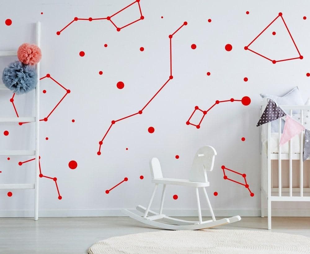 image-Constellation Stickers Zodiac Wallpaper Sticker - Star Stickers For Wall - 79 x 79 inches (200 x 200 cm))