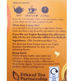 image-Twinings English Breakfast Decaffeinated Individually Enveloped Tea Bags