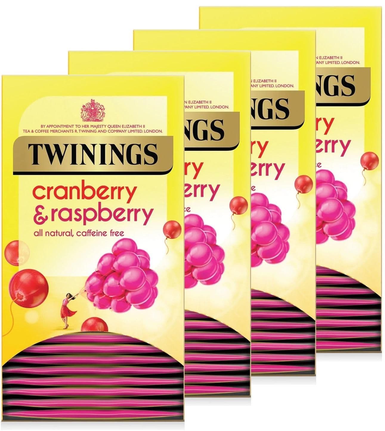 image-Twinings Cranberry & Raspberry Fruit Tea Bags Individually Enveloped Tagged UK