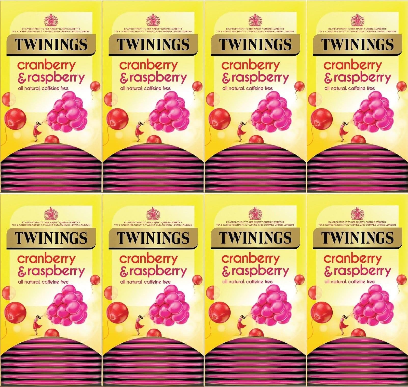 image-Twinings Cranberry & Raspberry Fruit Tea Bags Individually Enveloped Tagged UK