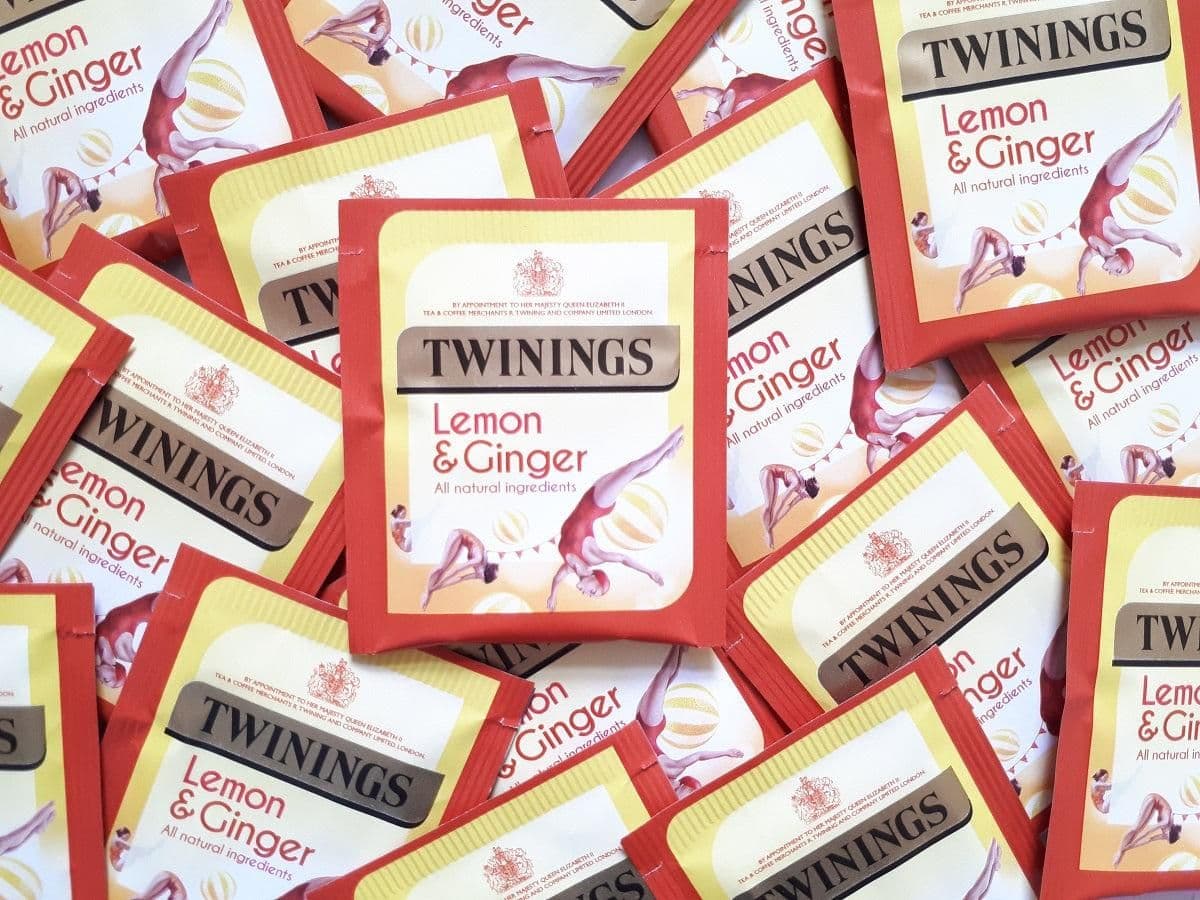 image-Twinings Lemon & Ginger Tea Bags Individually Enveloped Tagged Healthy Sachets